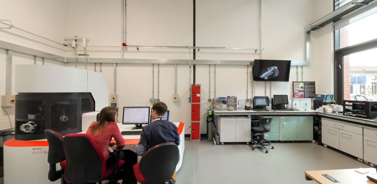 Advanced Imaging of Materials X-ray lab with researchers and equipment
