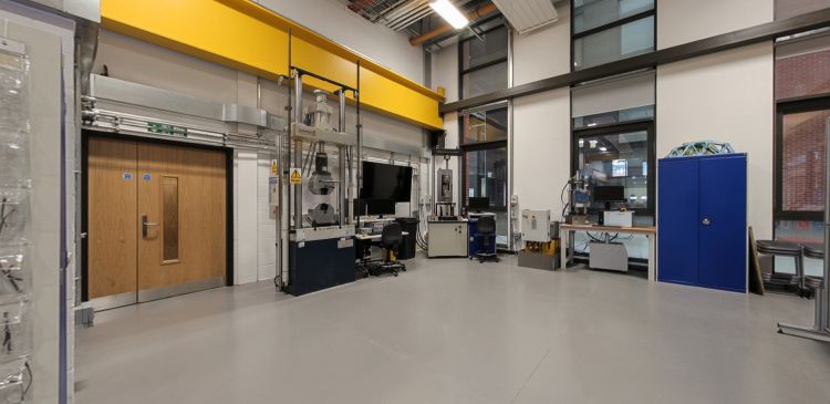 Heavy Structures/Concrete Lab with materials testing and analysis equipment